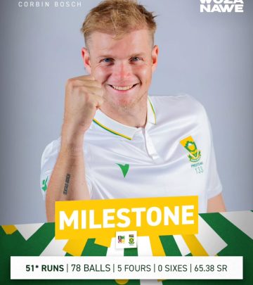 Corbin Bosch Shines With Stellar Half-Century Performance
