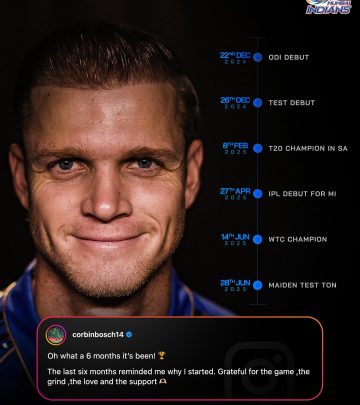 Corbin Bosch’s Journey With Mumbai Indians