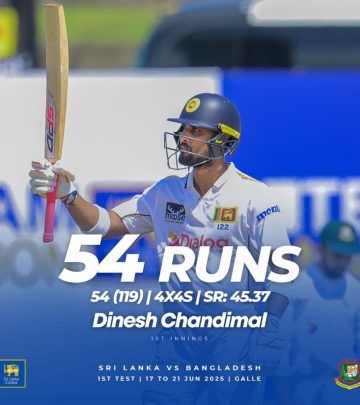 Sri Lanka's Chandimal delivers a resolute innings in SL vs BAN clash boosting team morale.