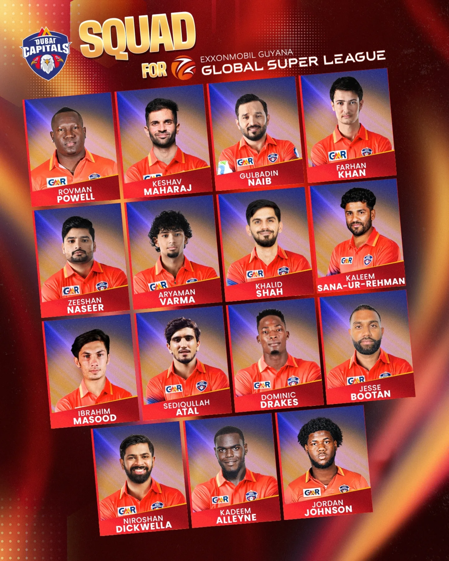 New roster for GSLT20 as Dubai Capitals stoke buzz with fresh faces and star talent to win