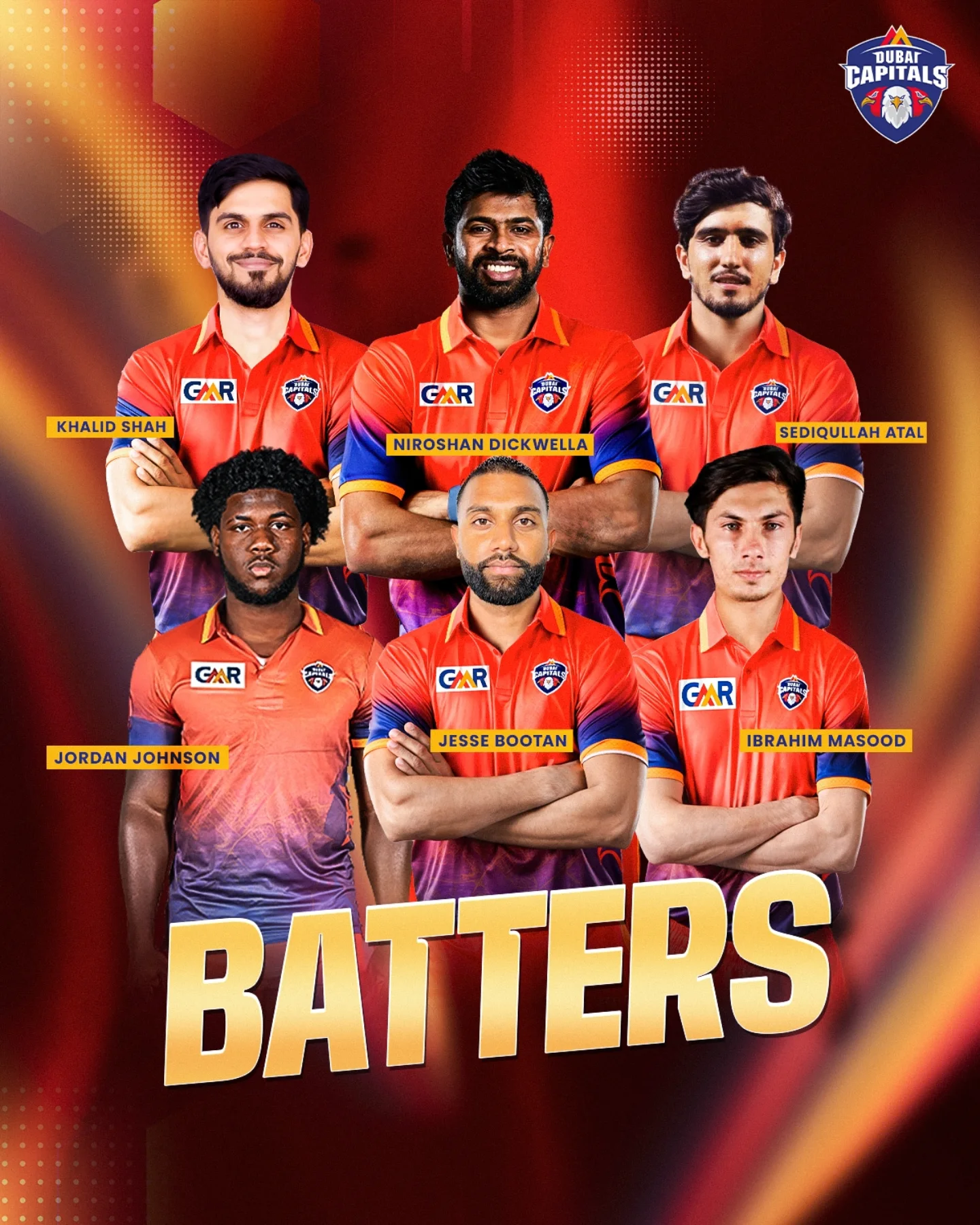 Dubai Capitals Unveil GSLT20 Squad