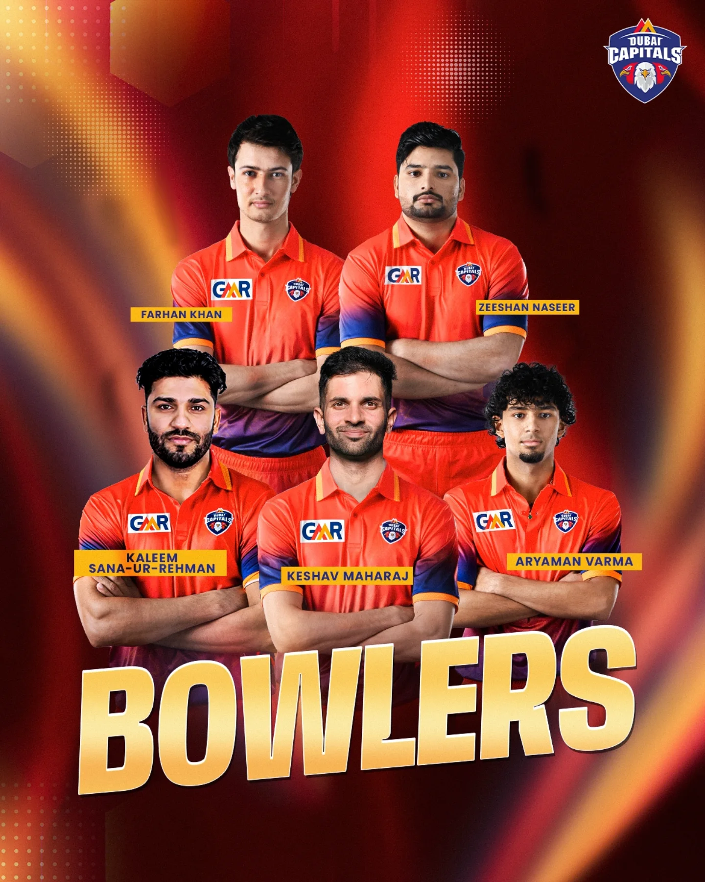 Dubai Capitals Unveil GSLT20 Squad