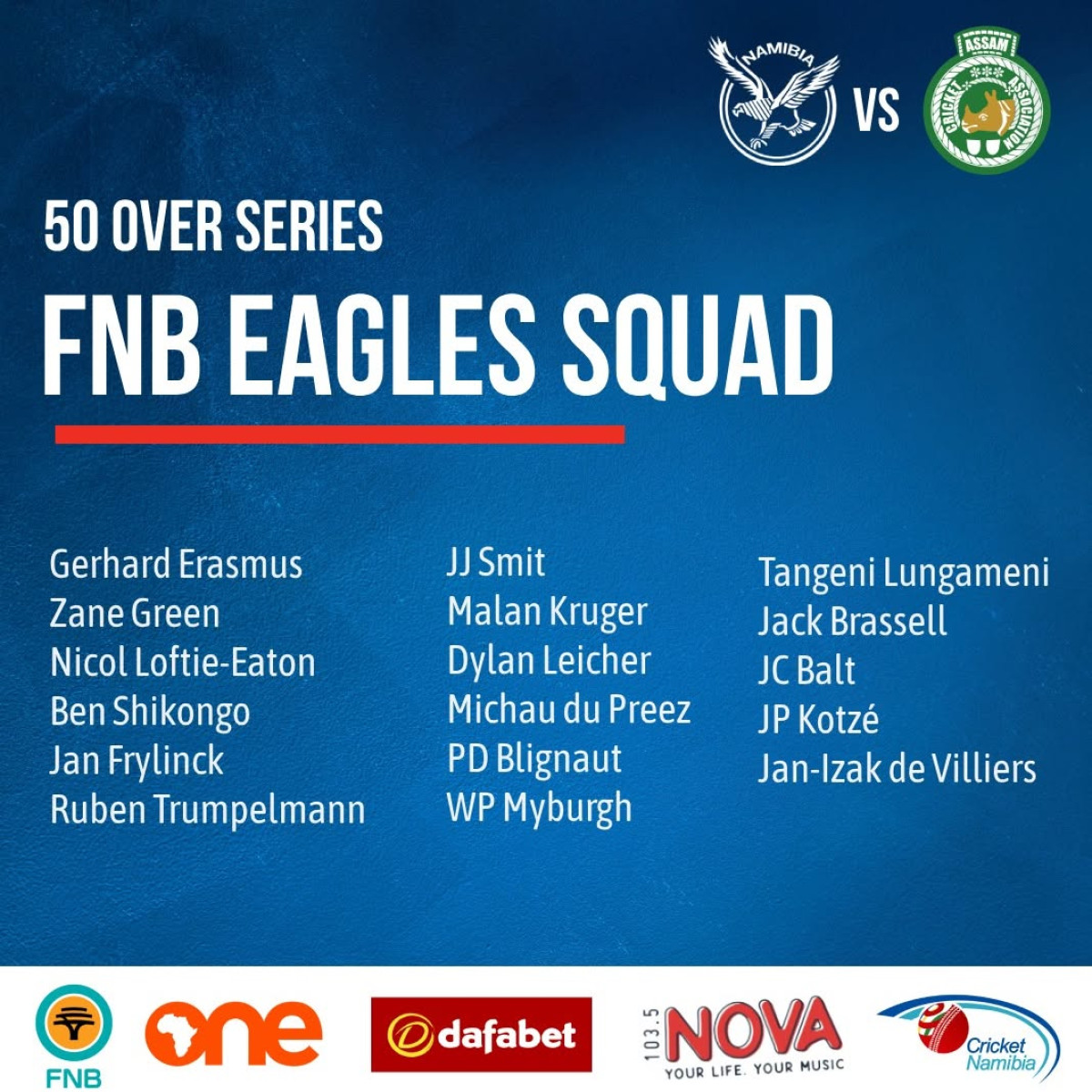 Eagles Take Flight Against Assam Cricket Association Namibia’s elite squad meets Assam at FNB Ground, promising a thrilling cricket display NOW