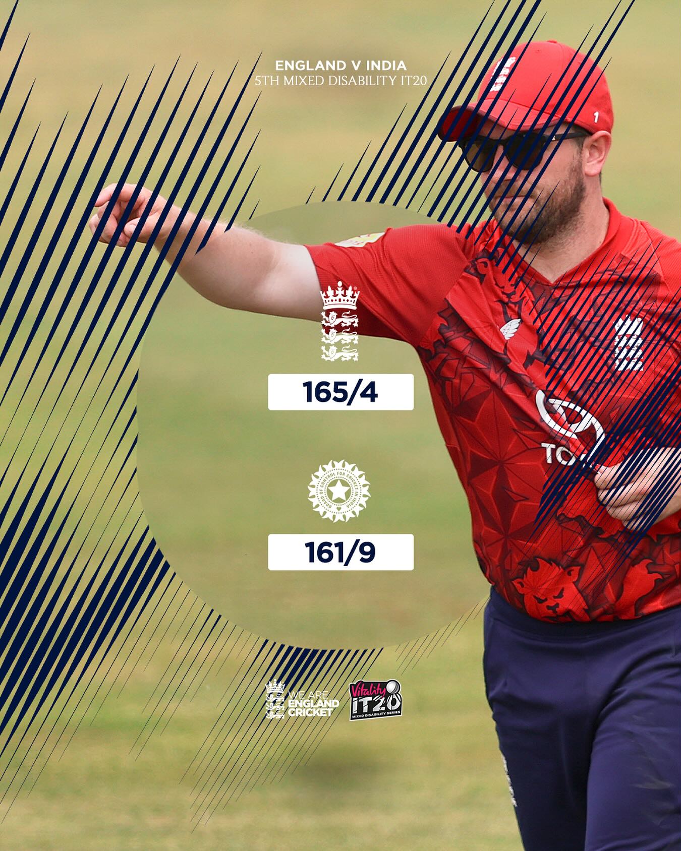 Adaptive champions secure IT20 win at Worcester over India with stellar displays tonight!