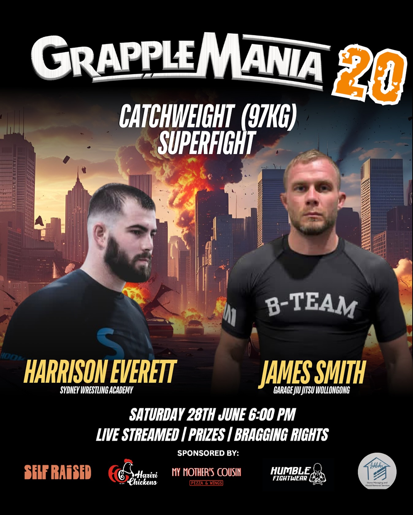 Everett Vs Smith: Grapple Mania 20 Showdown Epic rematch unfolds as grappling warriors clash live on June 28 for an electrifying show.