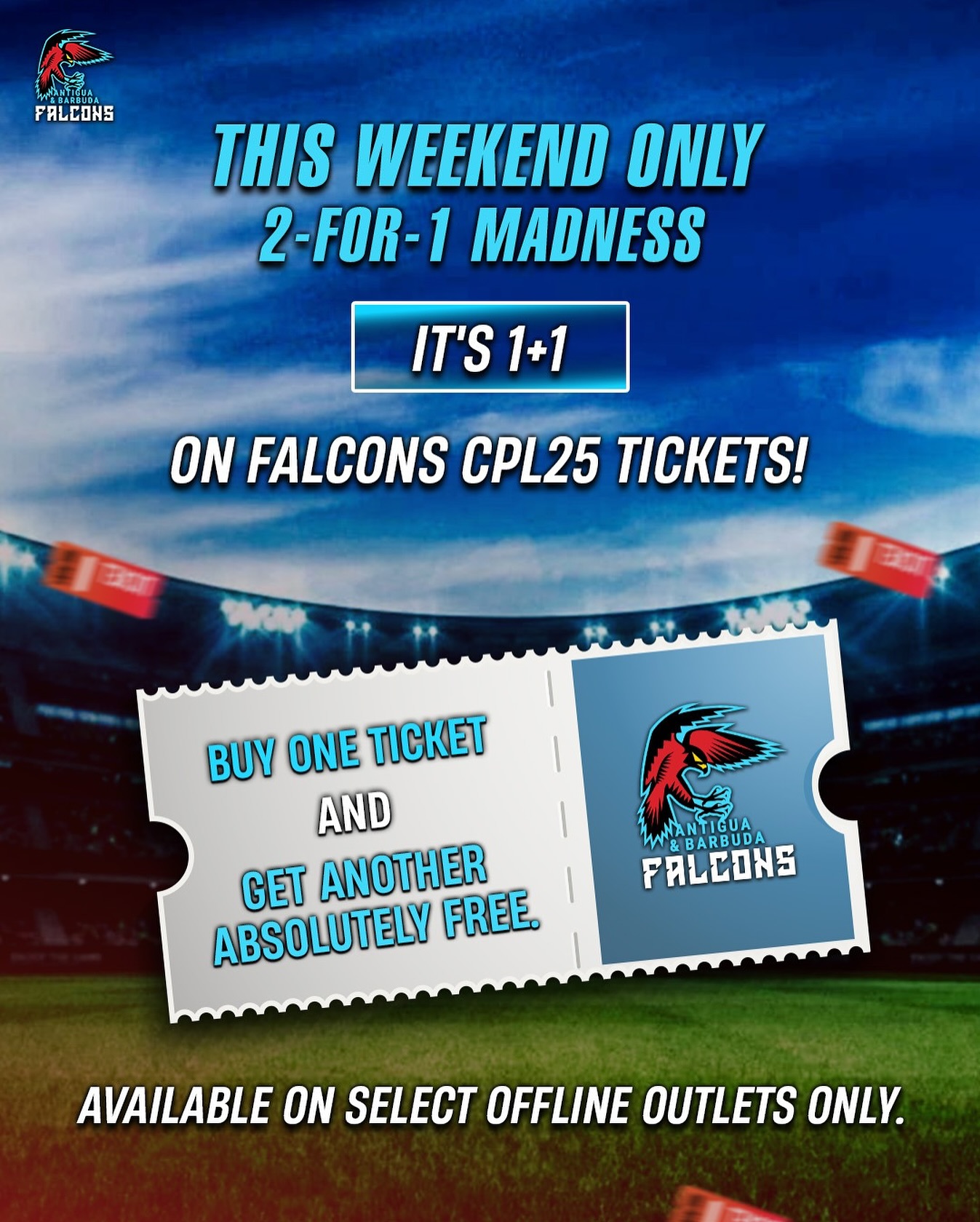 Falcons Ticket Offer Ignites CPL25 Excitement Grab 2-for-1 Tickets Now And Savor Antigua’s Electrifying CPL25 Cricket Action—Don't Miss!