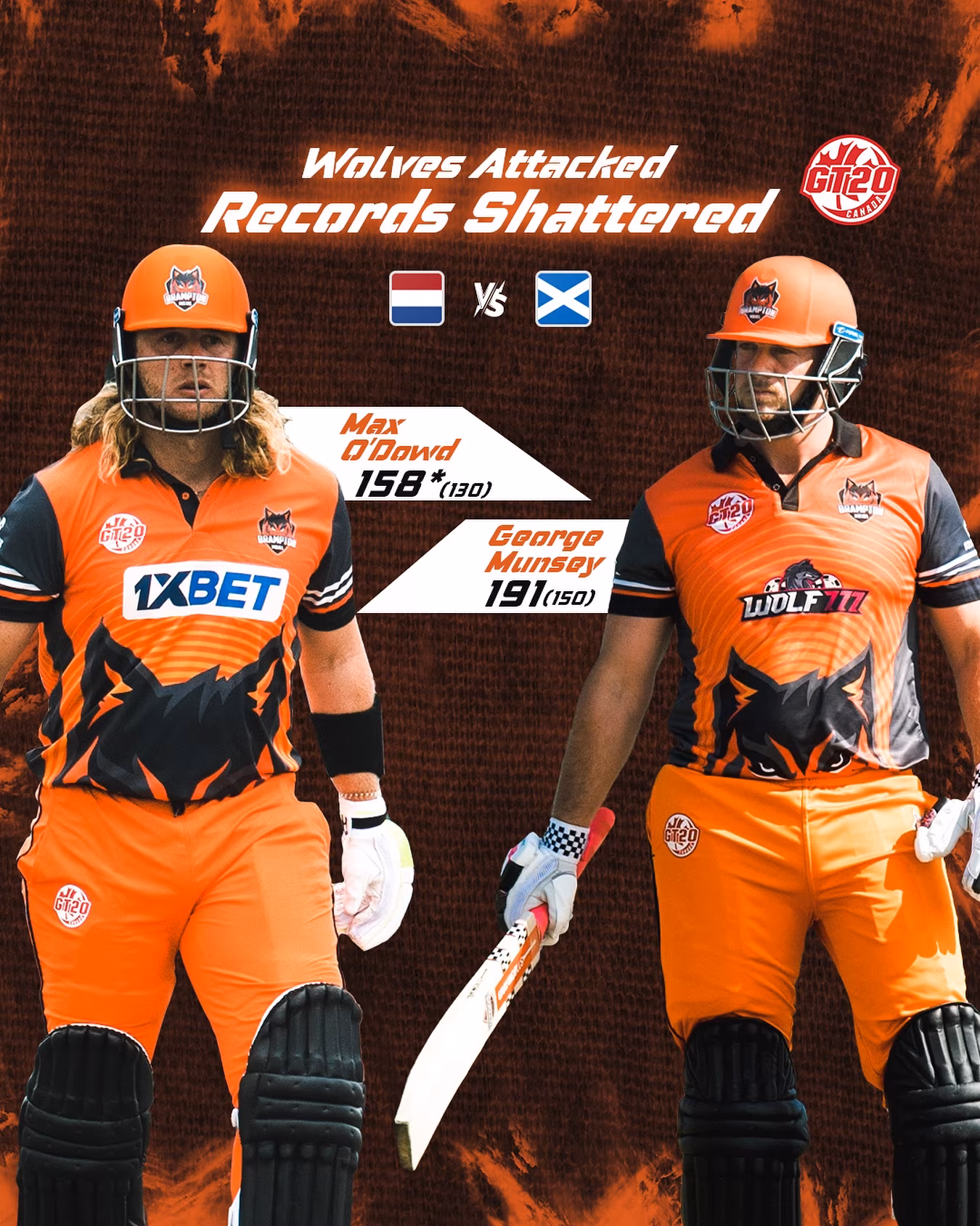 Flag Bearers Of Historic ODI Chase Global T20 Canada recognizes leaders of the unprecedented highest ODI chase achievement!!