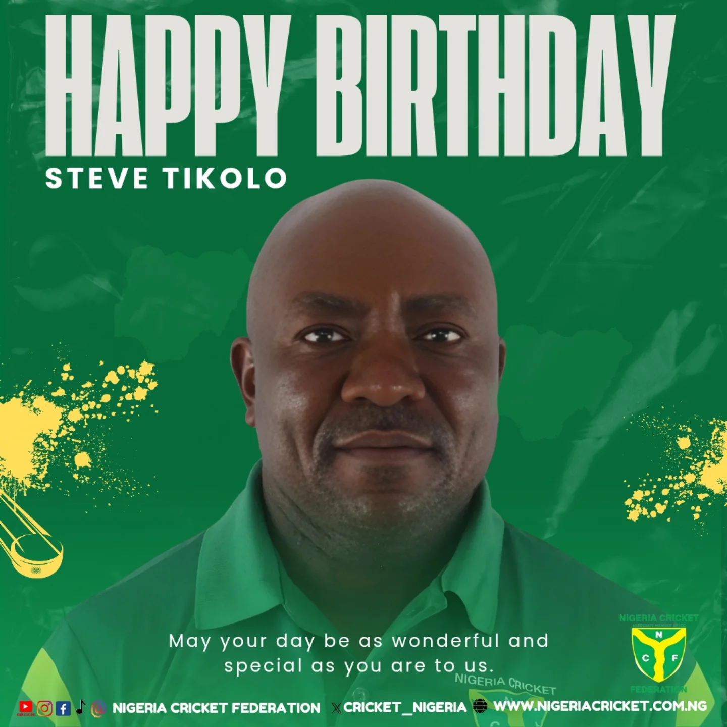 Celebrating the legendary coach’s birthday with heartfelt wishes from Nigeria Cricket Federation.