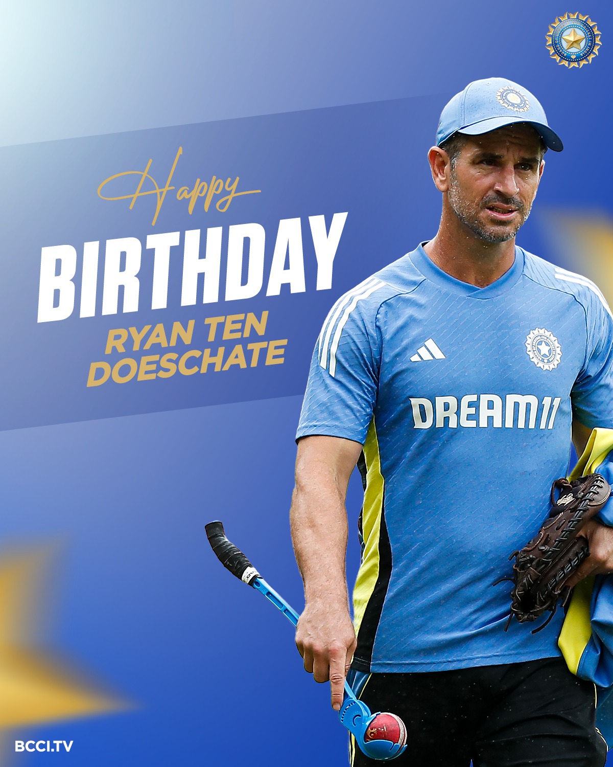 Happy Birthday Ryan ten Doeschate: Team India Cheers Team India coach celebrates a milestone birthday with gratitude, joy, and cricket style!!