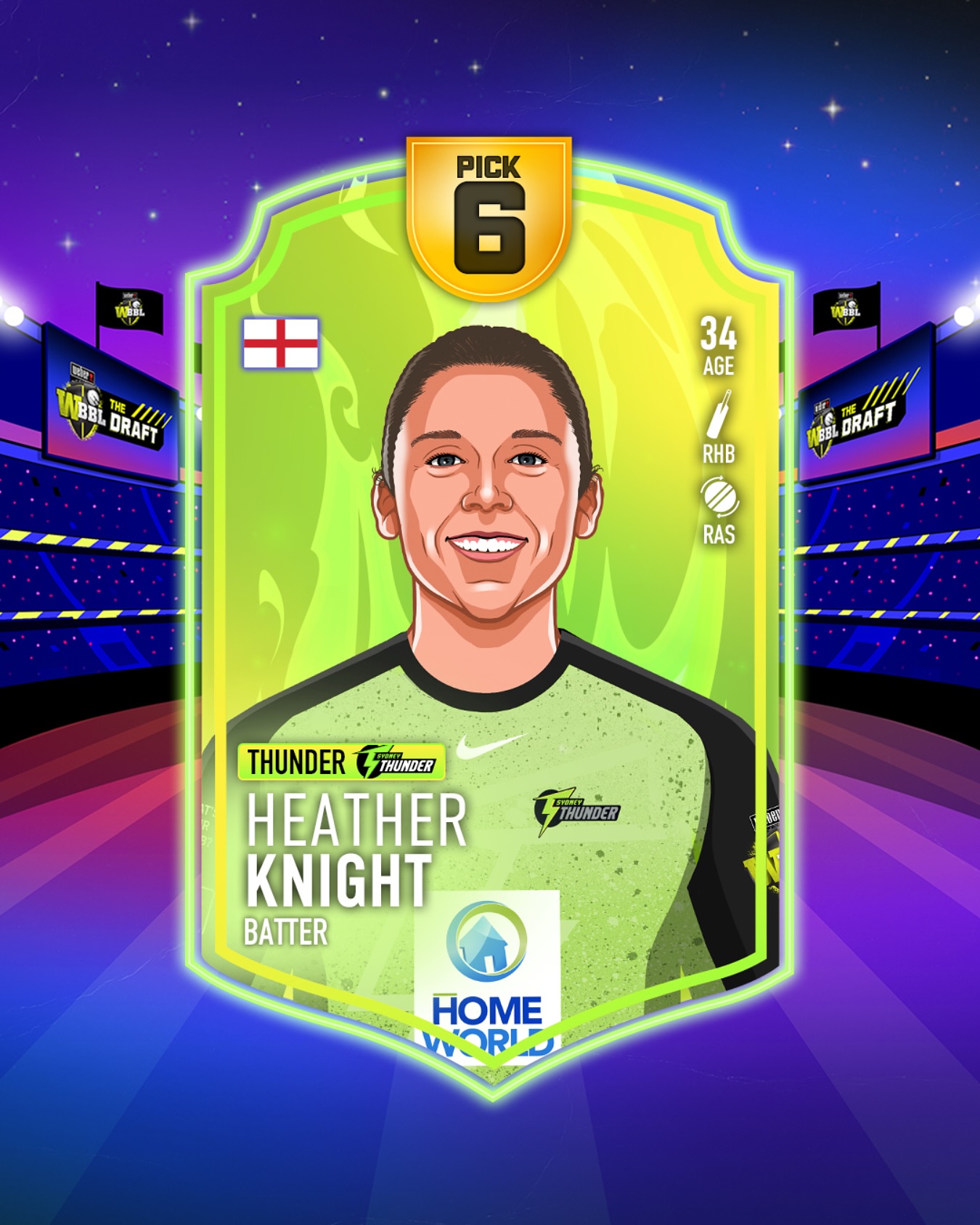 Heather Knight Joins Thunder BBL For WBBL11 Cricket star Heather Knight steps into Thunder BBL action with steady, daring focus, zeal!