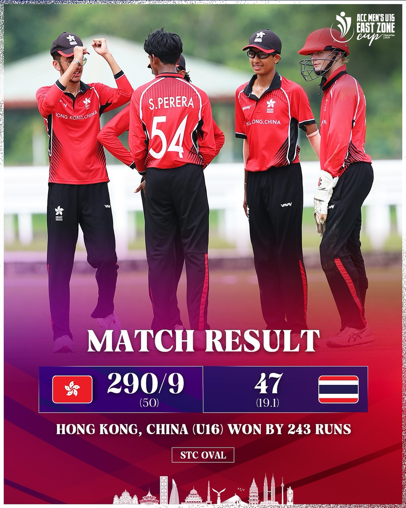 Stunning win for Hong Kong U16 as Abuzar Ali's 5-for and team synergy seal another victory!