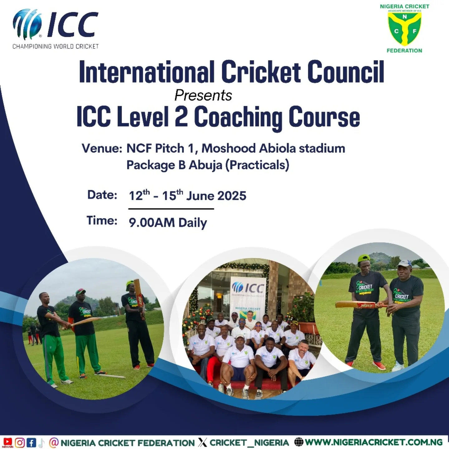 ICC Level 2 Coaching Course Begins In West Africa 20 cricket coaches from Nigeria, Ghana & Sierra Leone train with elite ICC tutors today!!