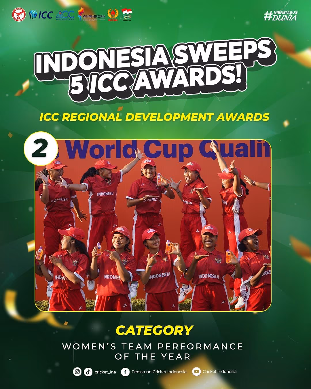 Indonesia Sweeps ICC Development Awards