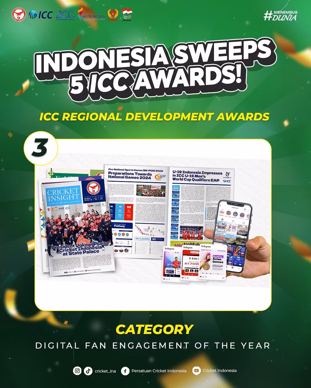 Indonesia Sweeps ICC Development Awards