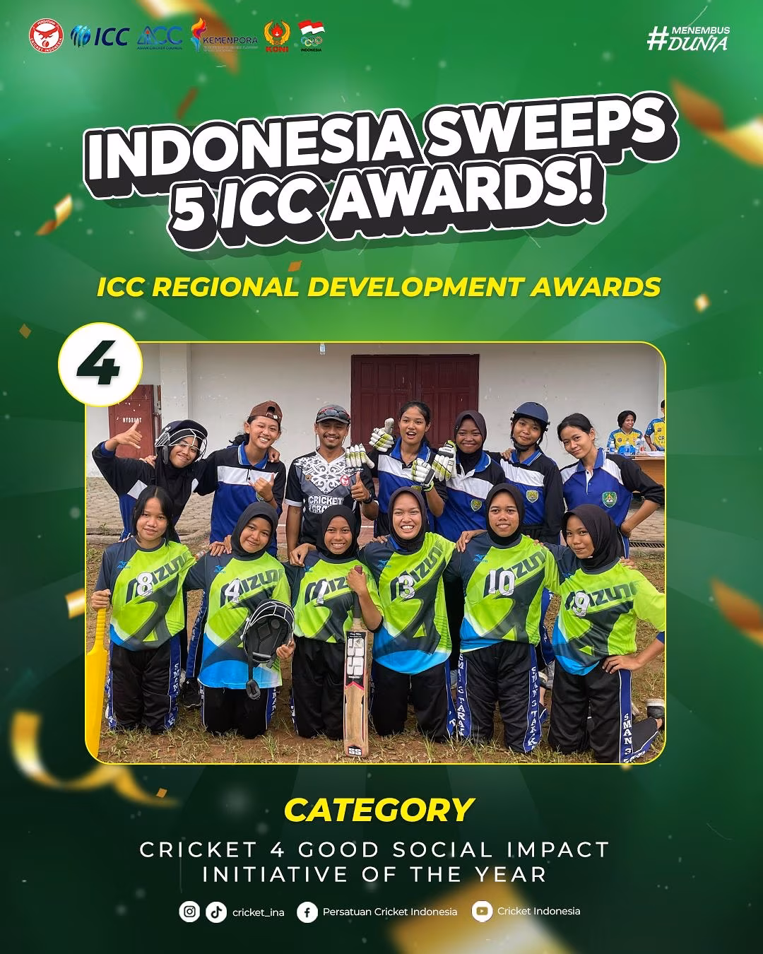 Indonesia Sweeps ICC Development Awards