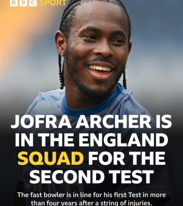 Jofra Archer Returns To Action