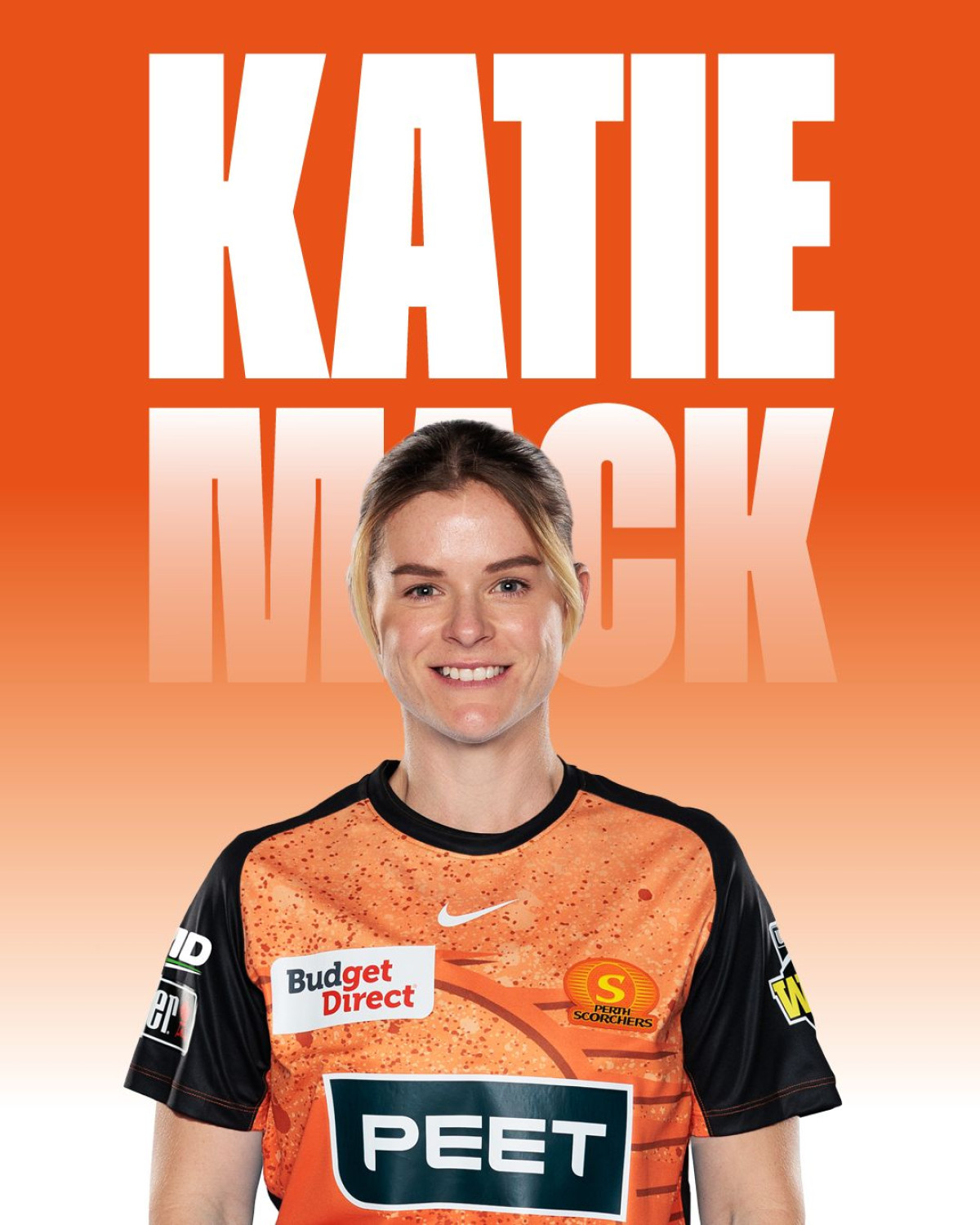 Katie Mack Joins Furnace Family In WBBL Season Vibrant orange shines as Katie Mack signs with Furnace team through WBBL|12 season! right!