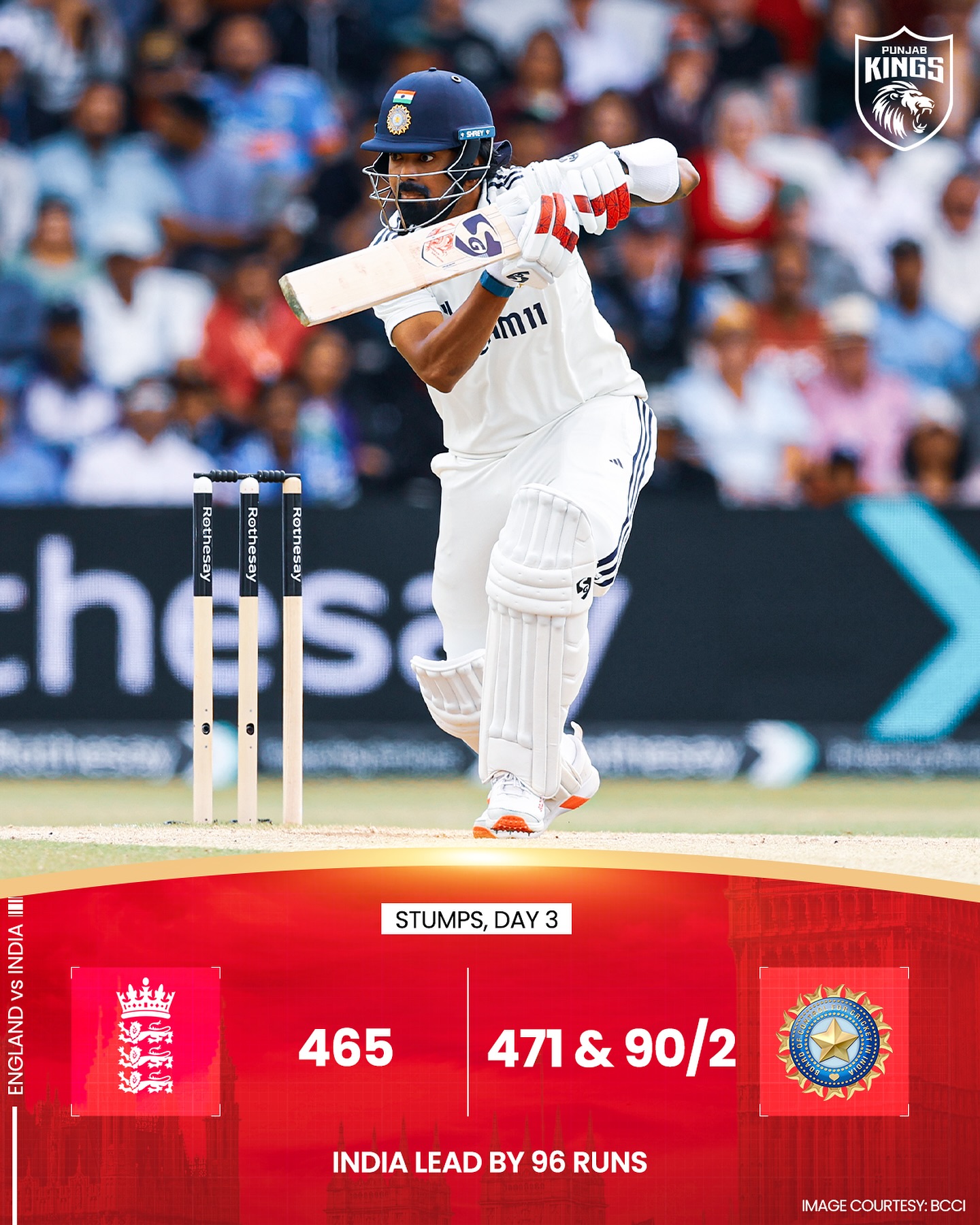 KL Rahul Leads Charge In Second Innings Dynamic performance on the field as Punjab Kings capture attention in ENG vs IND clash now.