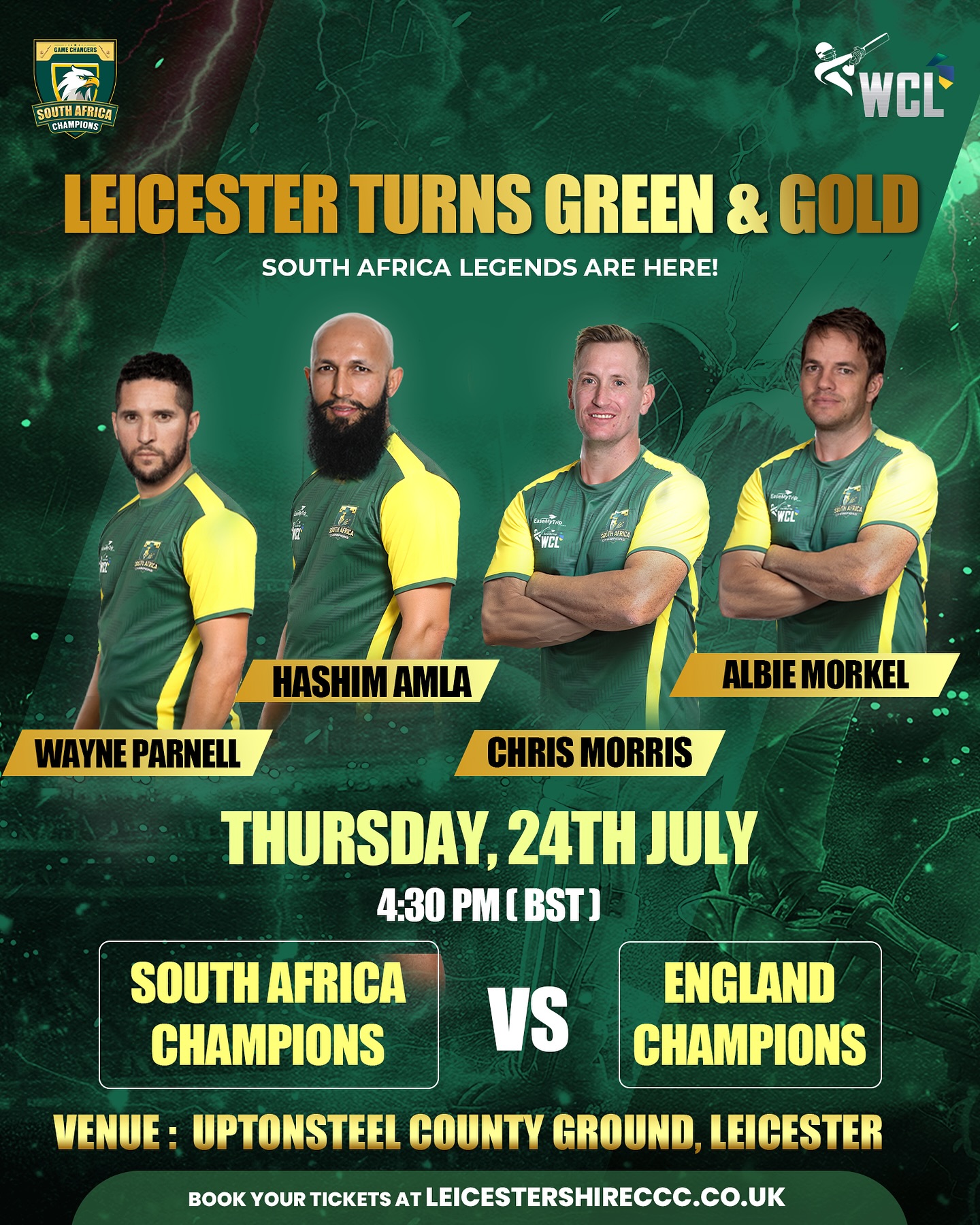 Legends Championship Kicks Off in Leicester South Africa vs England: Legends clash in Leicester’s epic showdown – book your seat now!!!