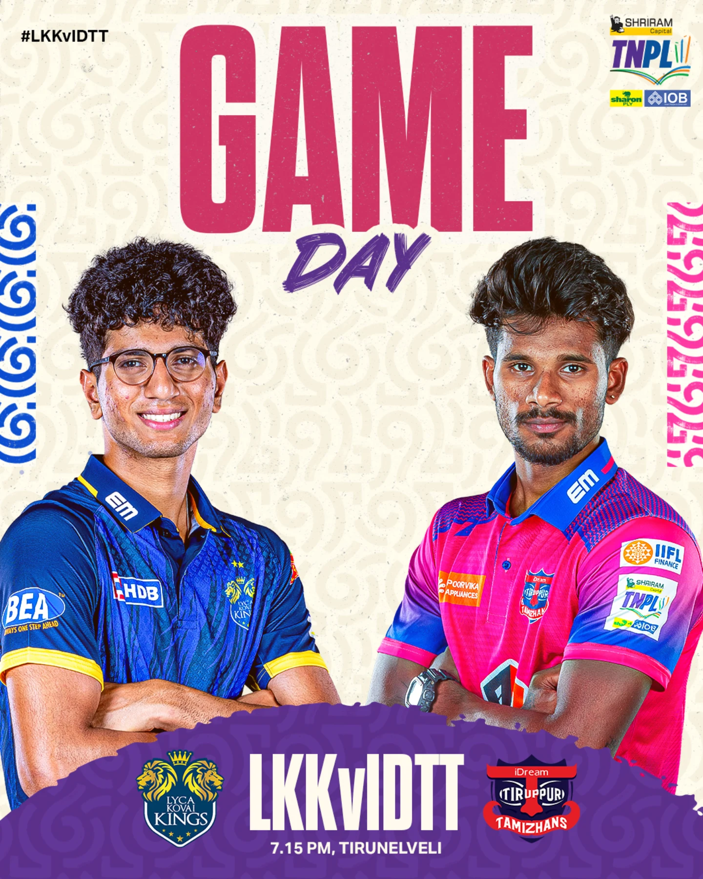 Watch TNPL 2025 ignite fierce rivalries and breathtaking skill as Namma Ooru roars tonight.