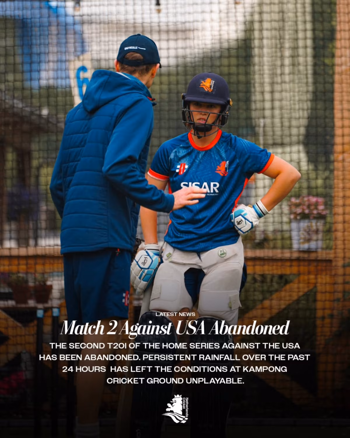 Match Abandoned As Rain Disrupts T20I Home Series Kampong pitch soggy after rain; match two scrapped. Tomorrow's contest on June 10 promises
