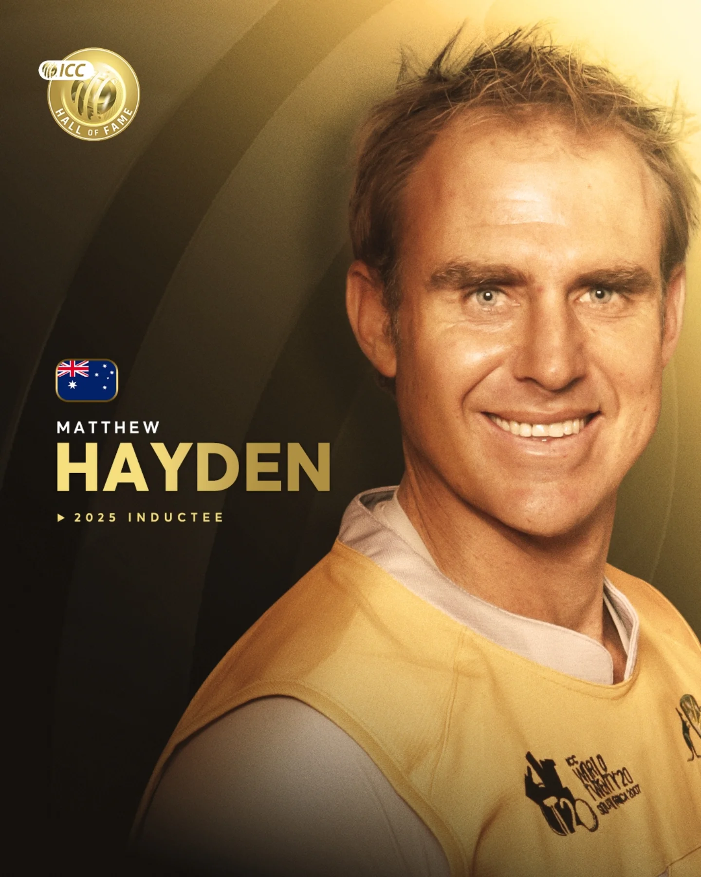 Matthew Hayden Inducted Into ICC Hall Of Fame Cricket legend with 2 World Cup wins honored in a storied ICC Hall Of Fame induction today.