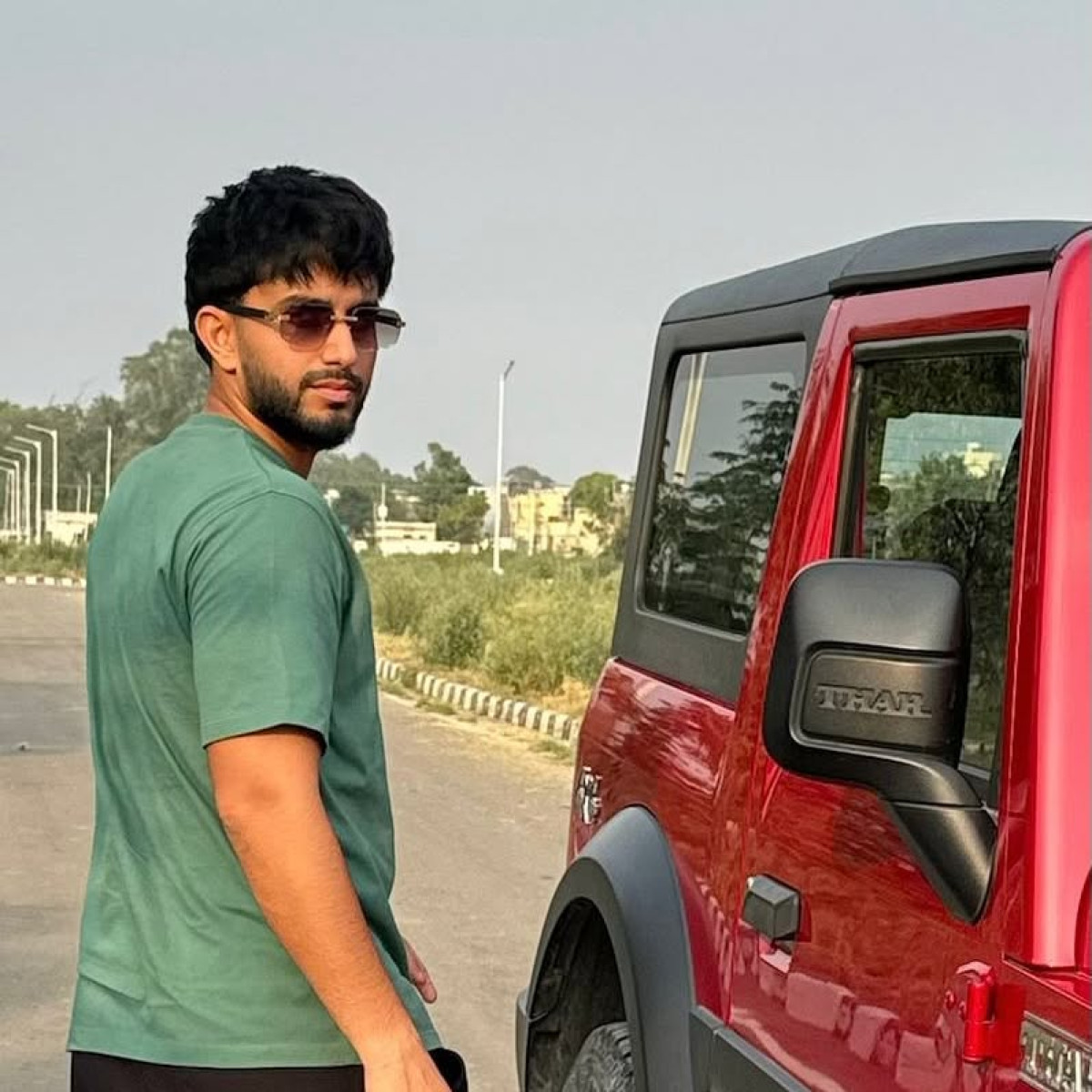 Mayank Markande Shines Under Sunny Skies Cricket star enjoys sunny vibes on a brilliant day reflecting his vibrant spirit and charm