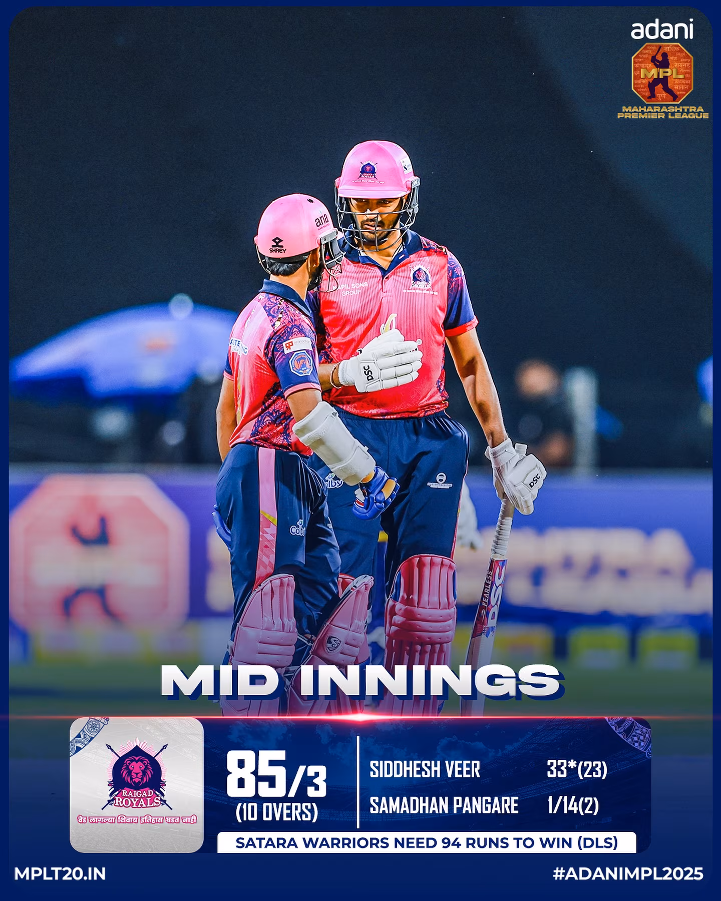 MPL Mid-Innings Pressure Build-Up Exciting mid-innings update as reduced overs spark fierce pressure in MPL match action now