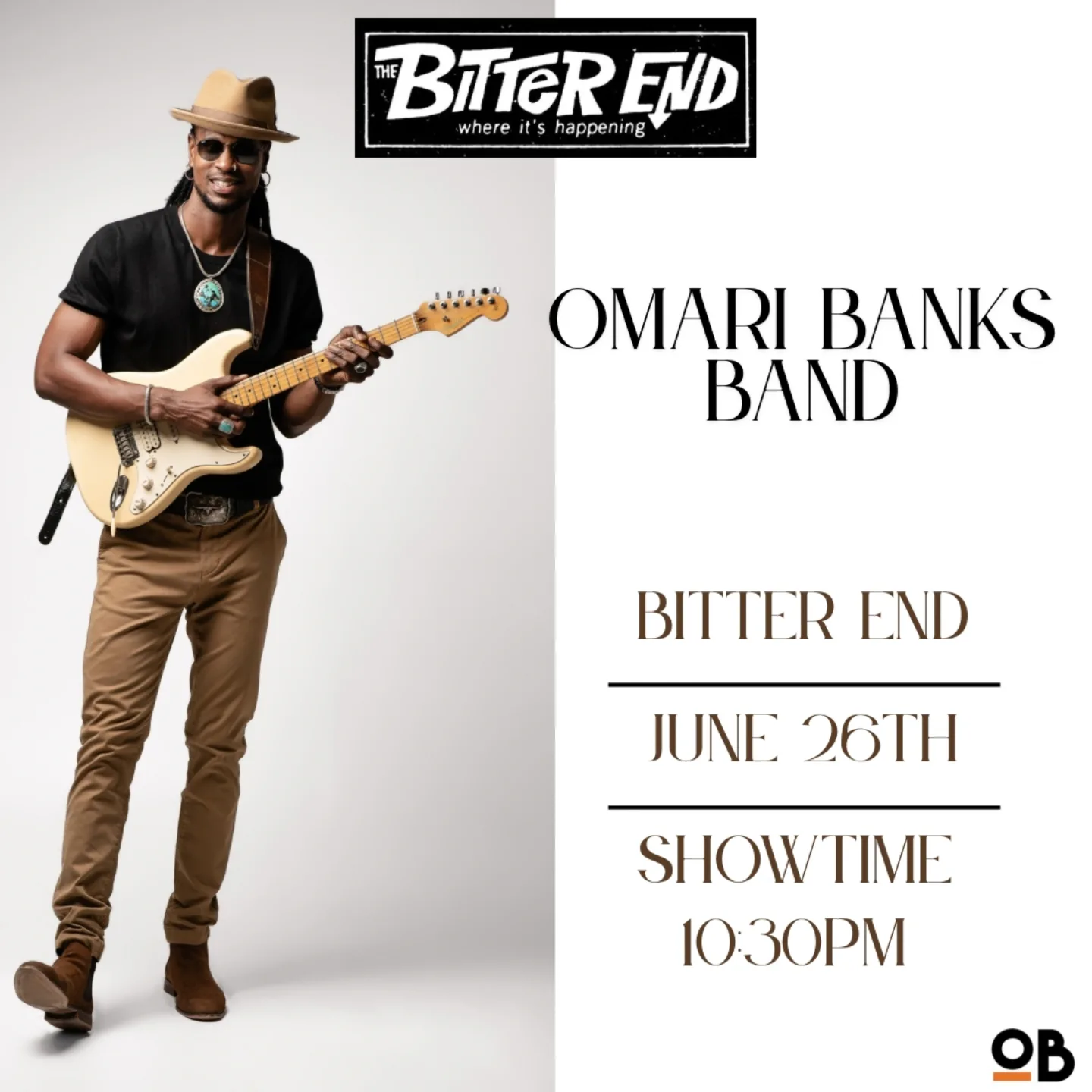Omari Banks Rocks NYC Concert At The Bitter End Don't miss Omari Banks live this Thursday in NYC as he ignites the stage at The Bitter End.