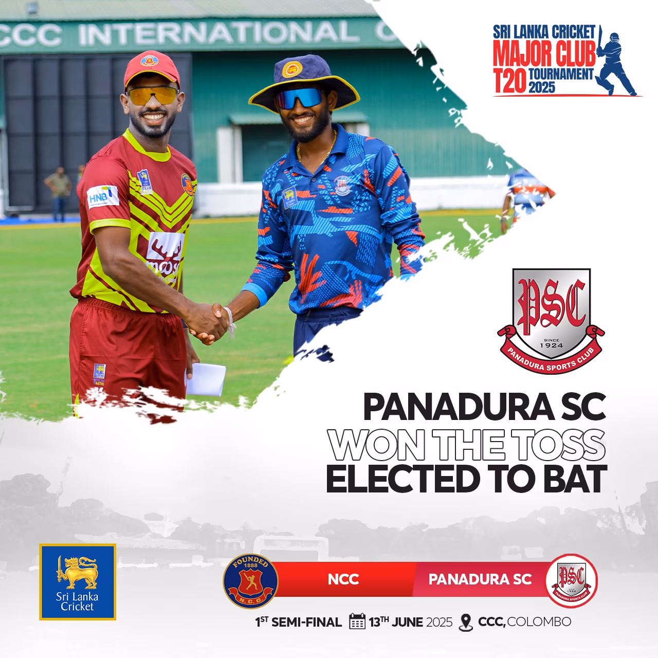 Panadura SC Clinches Toss in Major Club T20 Semi-Final Panadura SC seizes the toss to bat, igniting a major semi-final showdown in Major Club T20