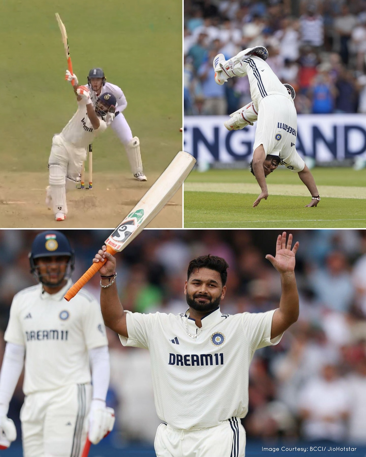 Pant’s Front-Flip Six Captivates Cricket Fans Pant dazzles on field with a one-handed six and front-flip celebration during ENG vs IND!!