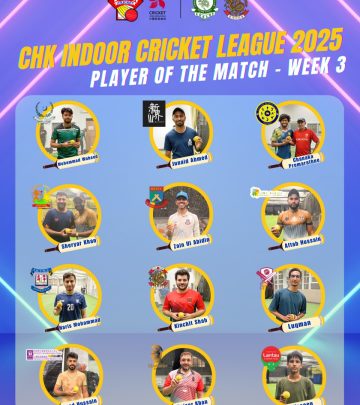 Celebrating Week 3’s standout performer from CHK Indoor League 2025 with expert updates.!!