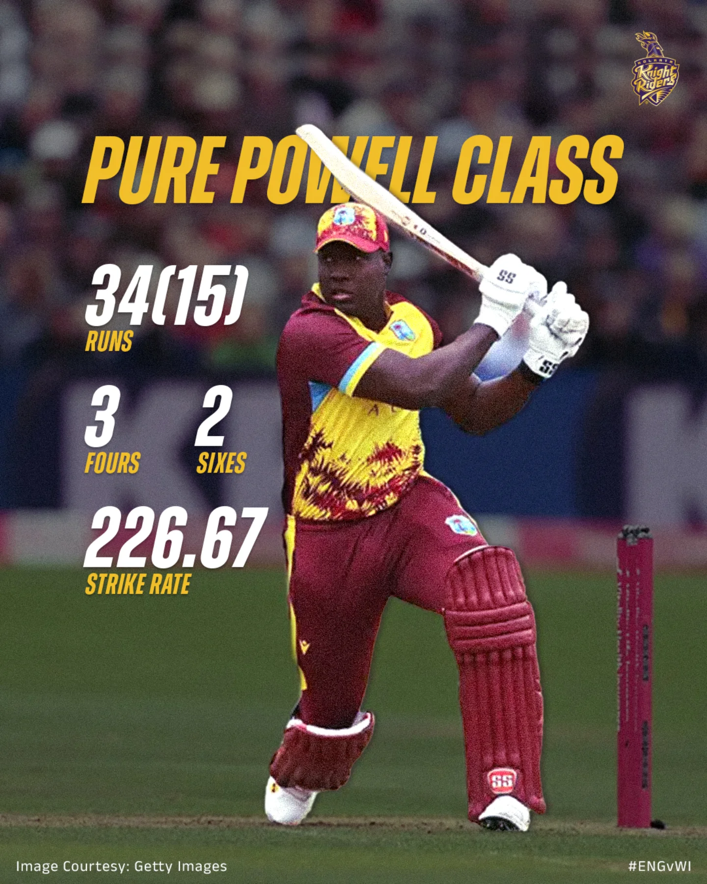 Powell Goes Boom In ENG v WI Clash Cricket fans cheer as Powell’s hit electrifies match, thrilling international display.