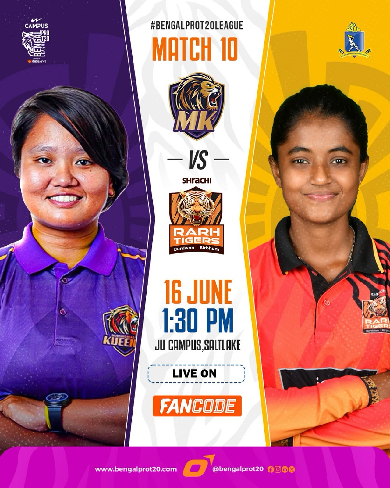 Queens Of Hits Take On Tigers In Women’s Pro T20 Murshidabad Kueens meet Shrachi Rarh Tigers this afternoon in a fiery cricket battle live!
