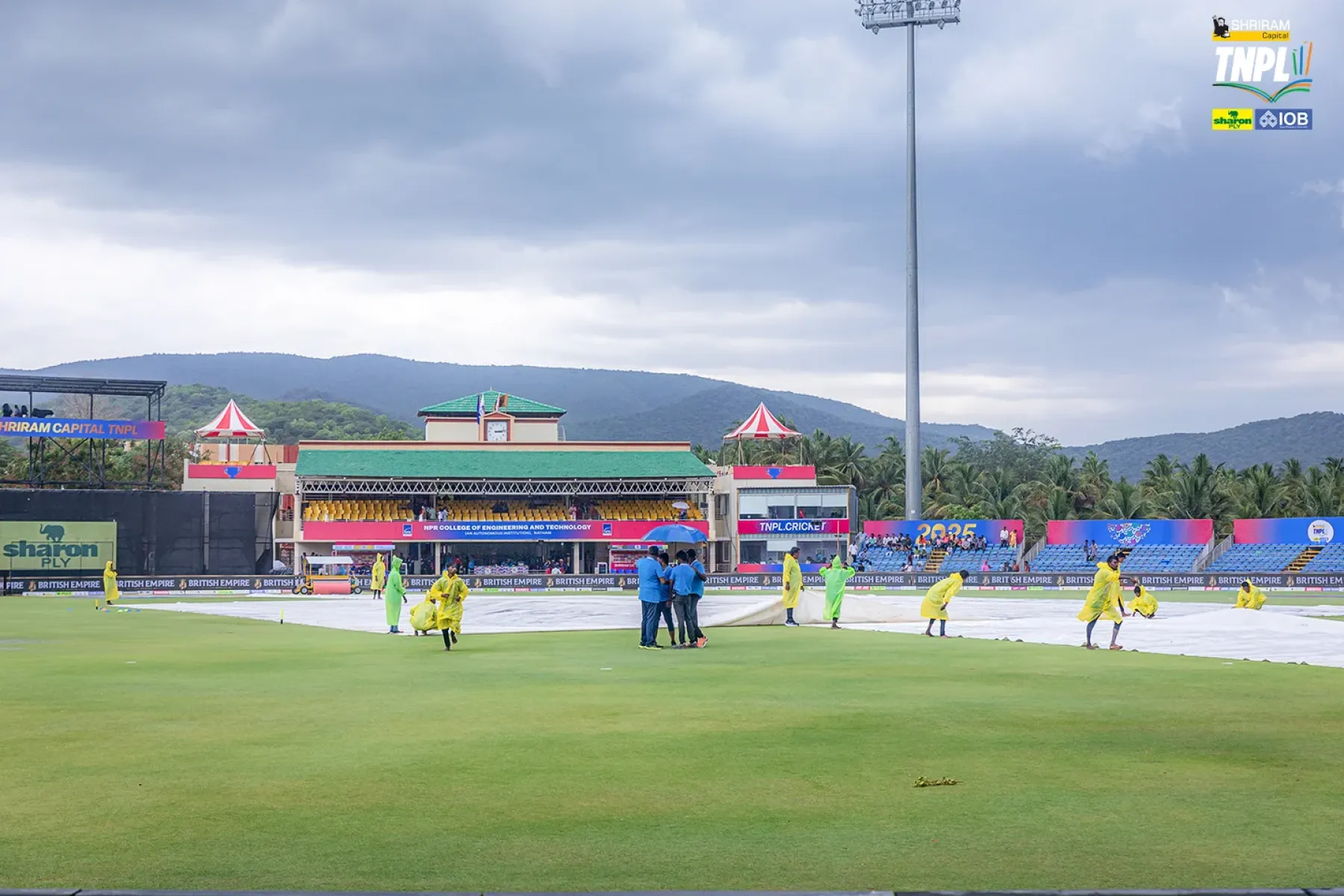 Wet outfield delays match, mounting widespread excitement ahead of TNPL 2025 showdown now.