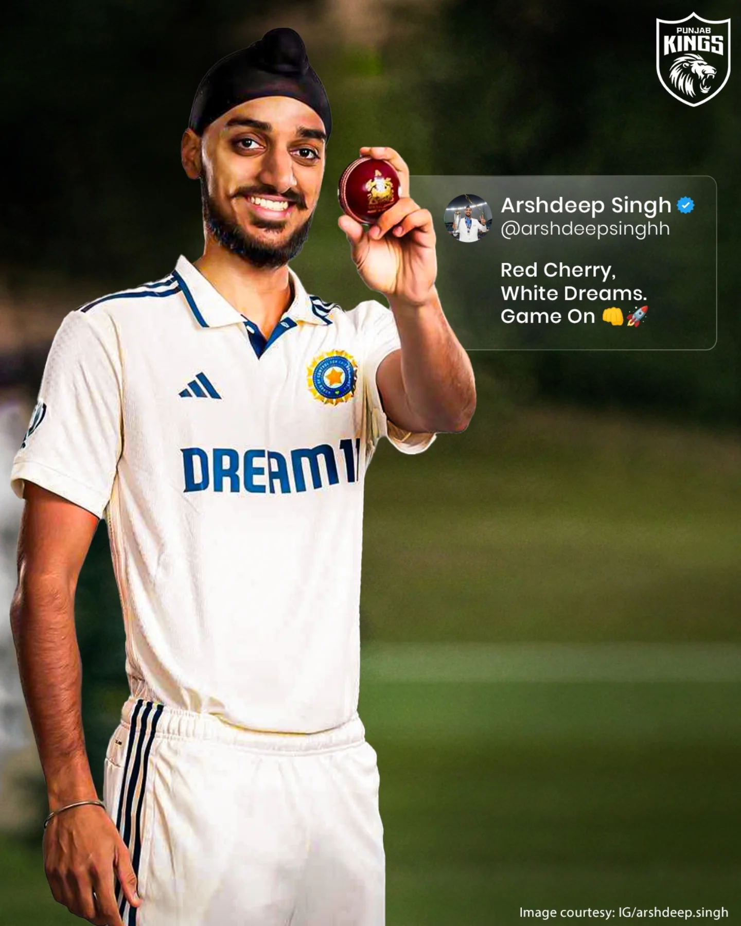 Red Cherry Sparks Fan Frenzy at Punjab Kings Excitement mounts as Punjab Kings' Arsh reveals a red cherry during ENG vs IND showdown!!!