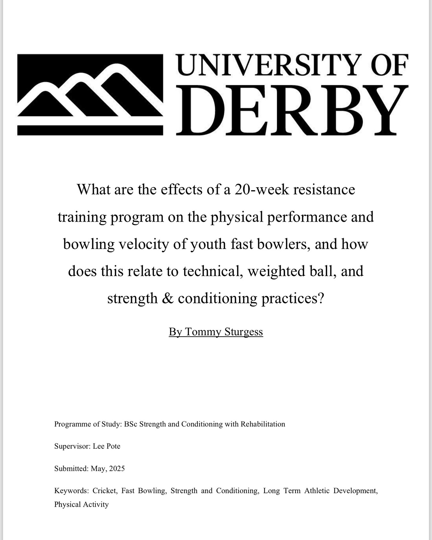 Resistance Training Boosts Youth Fast Bowling Performance New research from the University of Derby reveals key S&C gains enhancing youth bowlers!!?