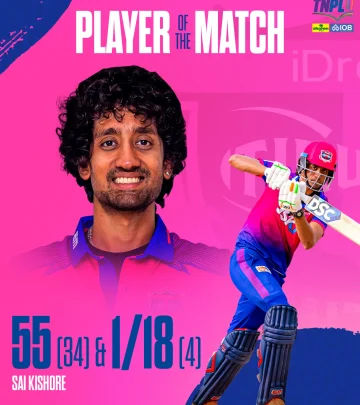 Sai Kishore Emerges As Player Of The Match