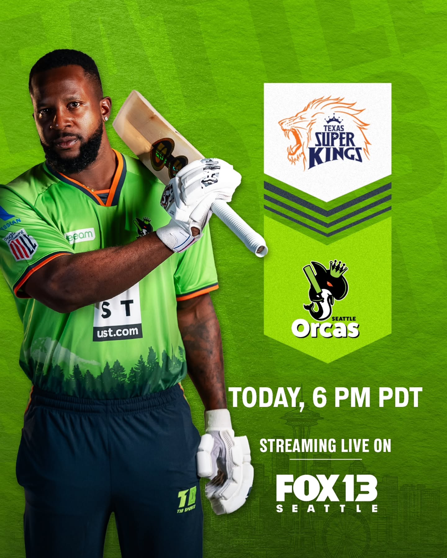 Experience live cricket thrills as Kyle Mayers and Seattle Orcas ignite tonight on field!!