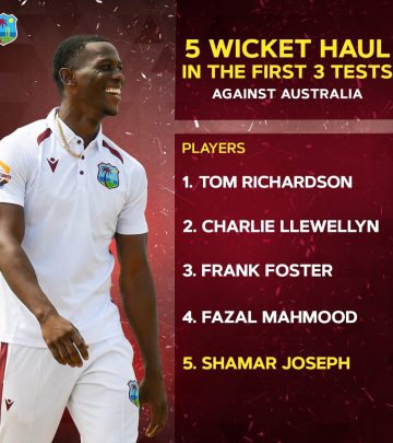 Shamar Joseph Reaches Historic 5-Wicket Milestone