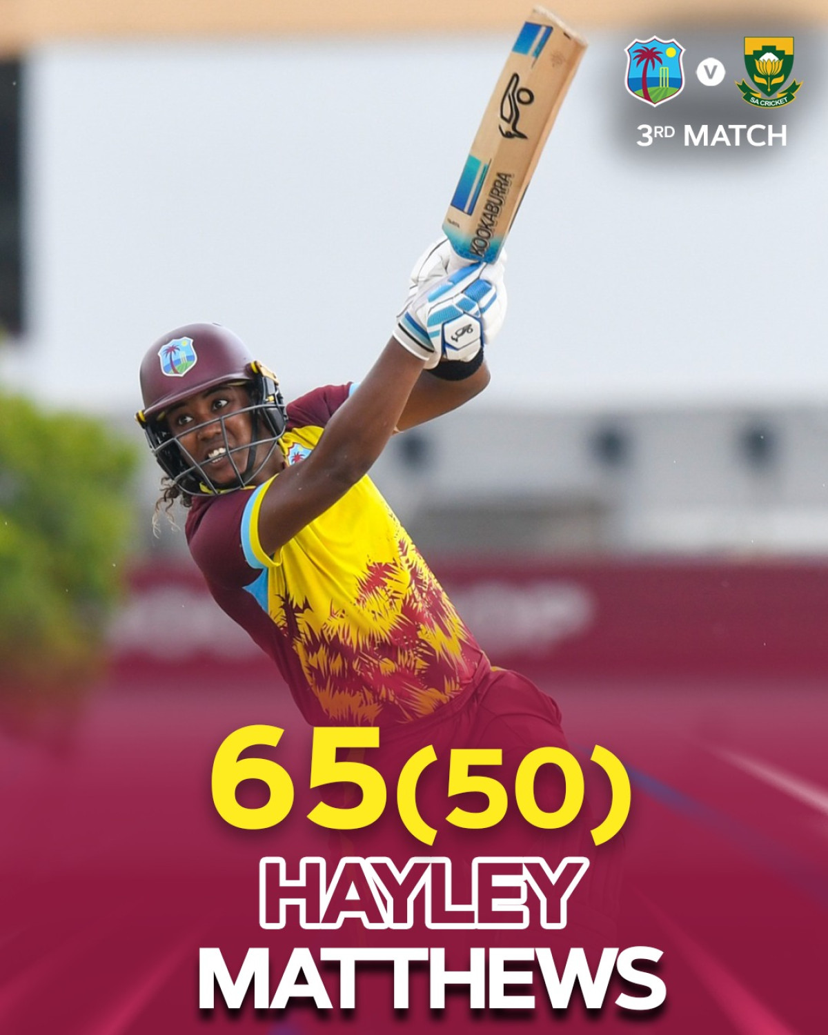 Skipper Shines With Dominant Batting Performance Bat swing lifts West Indies to victory in #WIWvSAW series, displaying true leadership!!!!