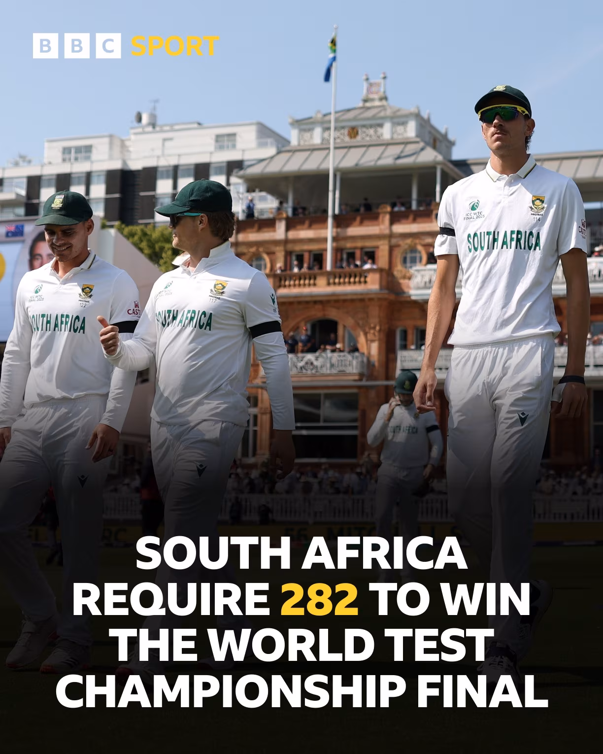 South Africa Eyes 282 In World Test Championship Final BBC Cricket announces set target as South Africa chase 282 in pursuit of Test Championship