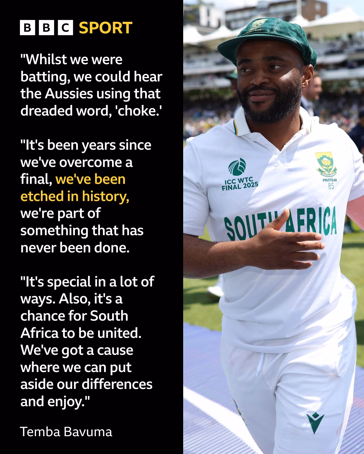 South Africa Triumph: BBC Cricket’s Key Win A defining win for SA, sparking widespread pride; hailed passionately by cricket enthusiasts