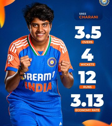 Sree Charani Shines In T20I Debut Against England