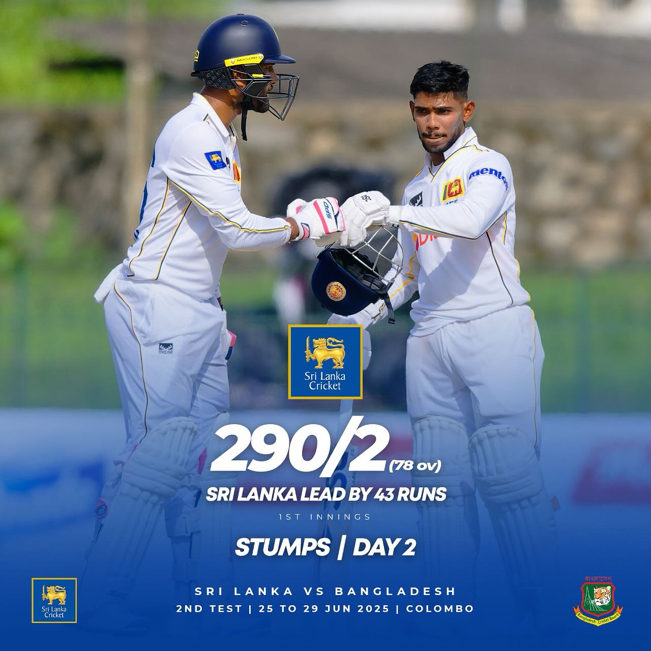 Sri Lanka Ahead By 43 At Day 2 Stumps Strong Test cricket display sees robust lead, emphasizing consistency in crucial sessions.
