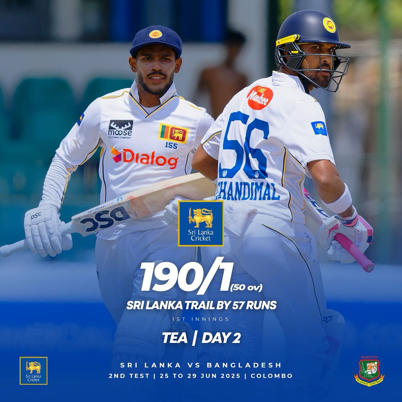 Sri Lanka displays firm resolve in Test cricket with Nissanka's near-century and Chandimal's composure.