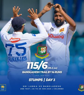 Sri Lanka Tighten Grip Over Bangladesh
