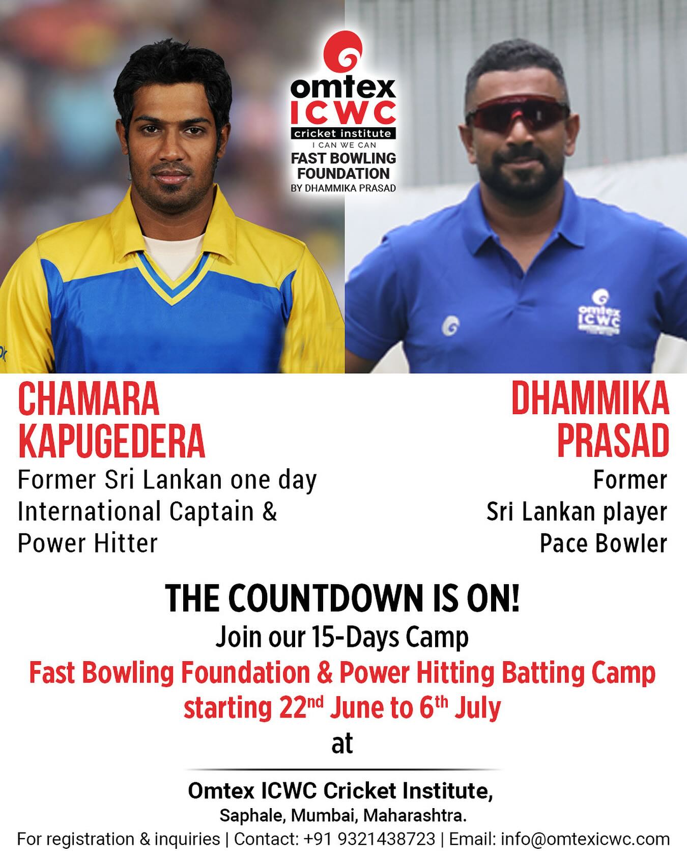 Sri Lankan Duo Lead Cricket Upskill Camp Join a 15-day camp from June 22 to July 6 – master batting & fast bowling skills, now!!!!!