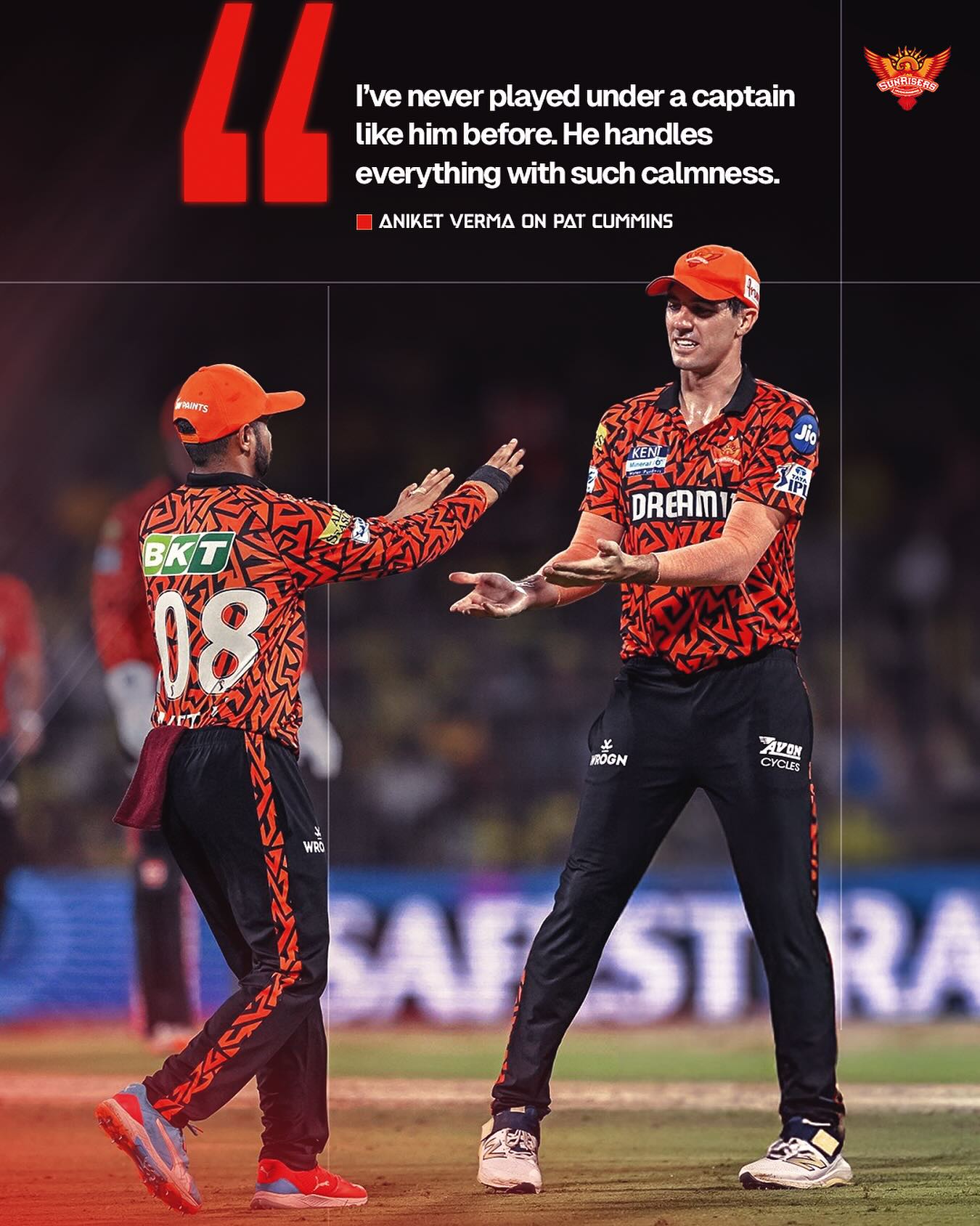 Sunrisers Hyderabad Celebrates Play With Fire Spirit Sunrisers Hyderabad fuels cricket zeal with Aniket Verma’s bold message and core values!!?