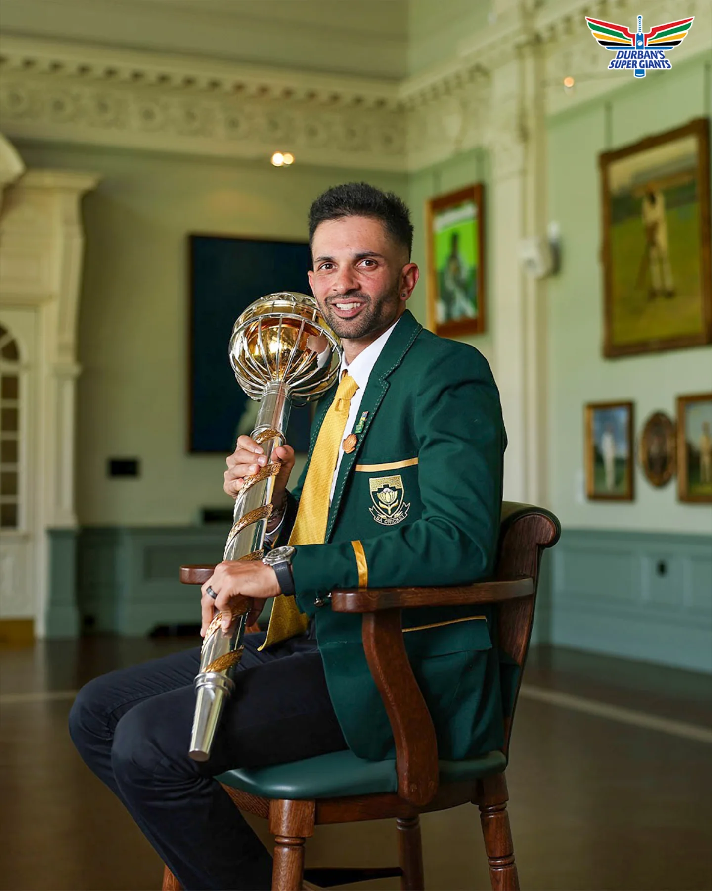 Durban’s captain dons the traditional mace, merging history, pride and onfield unity 4eva.
